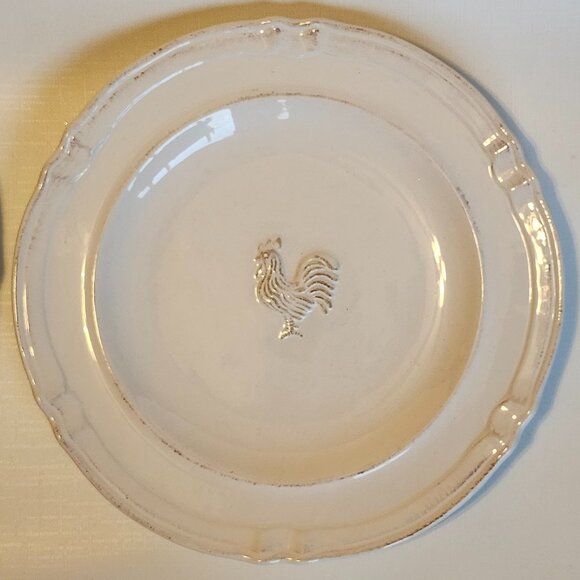 Williams Sonoma Marketplace ROOSTER Relief Design Farmhouse Plates(11") - Picture 2 of 8